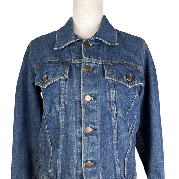 Vintage Learsi Medium Wash Denim 100% Cotton Jean Jacket - Picture 4 of 14